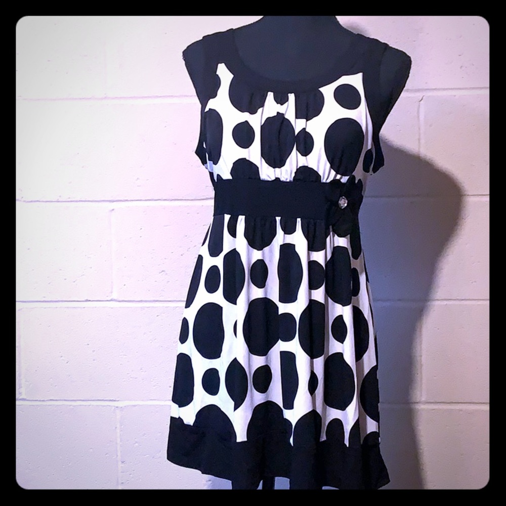 Black and white polka dot strap blouse